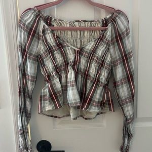 American Eagle Plaid Blouse